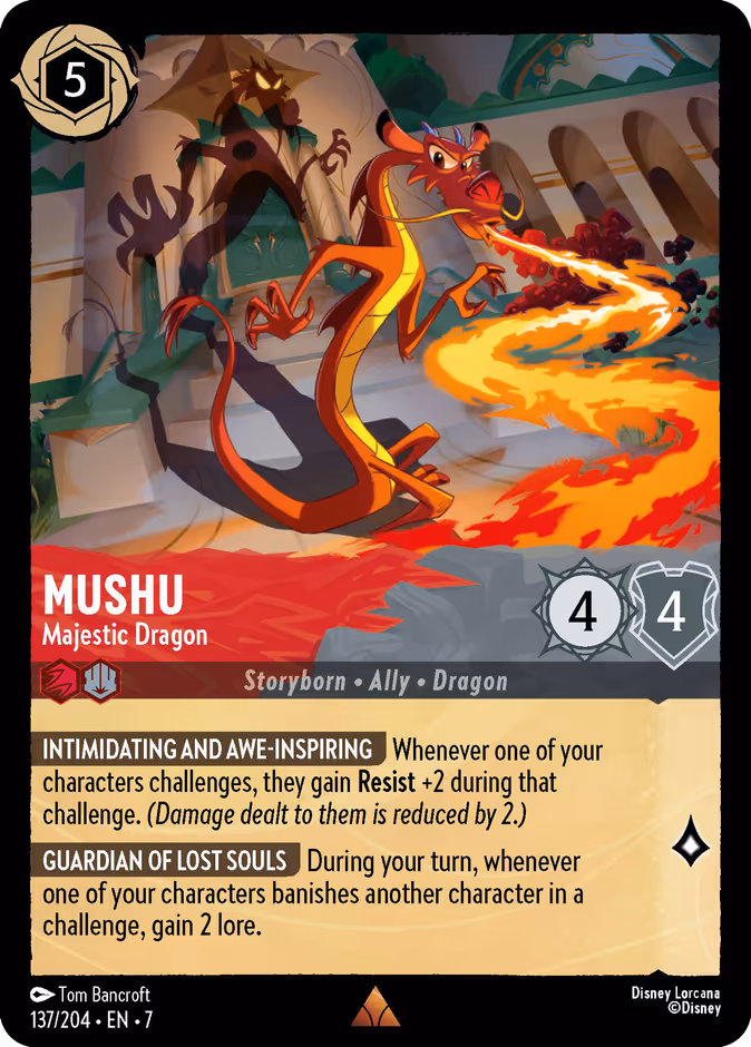 Mushu - Majestic Dragon 7-137 Lorcana card