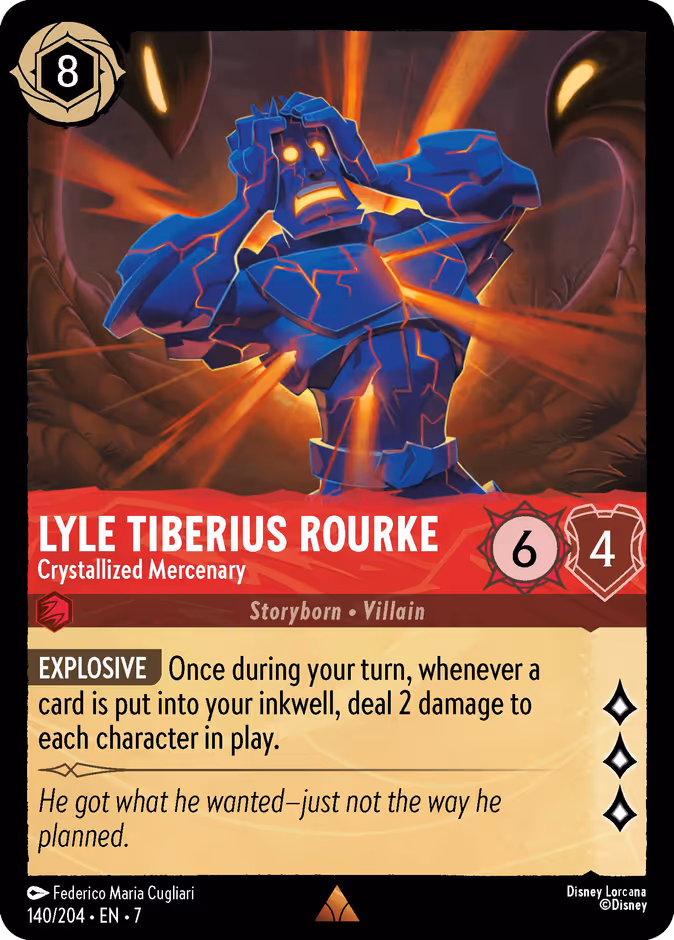 Lyle Tiberius Rourke - Crystallized Mercenary 7-140 Lorcana card