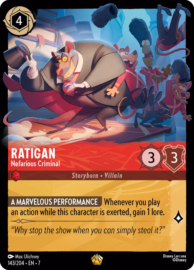 Ratigan - Nefarious Criminal 7-143 Lorcana card