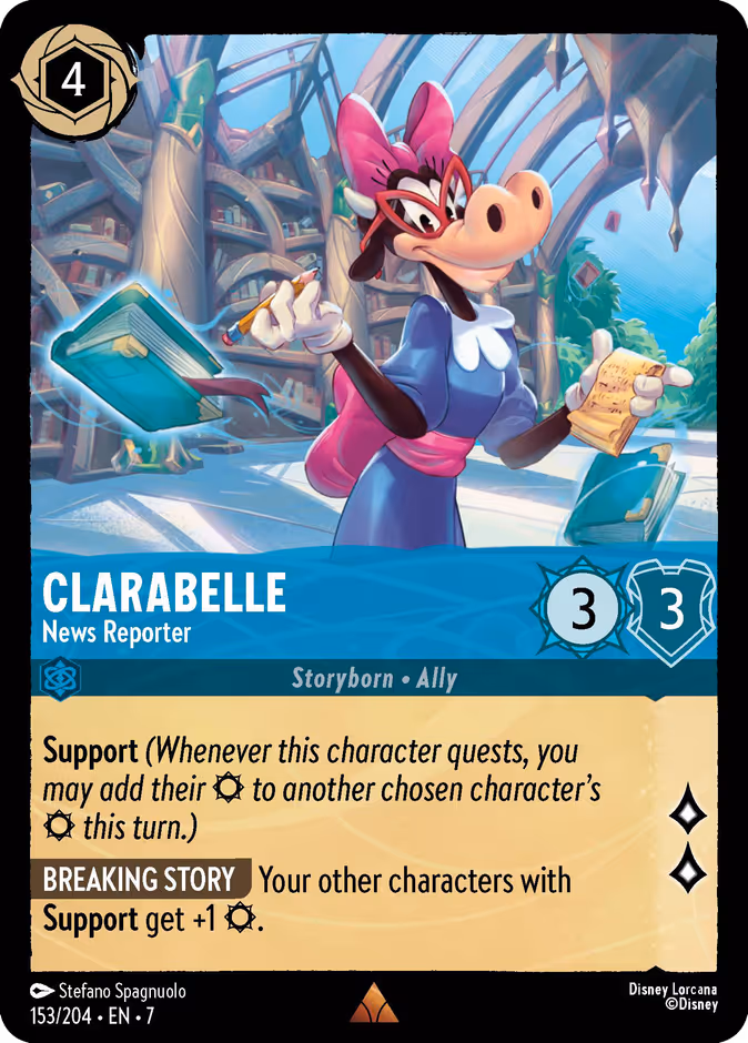 Clarabelle - News Reporter 7-153 Lorcana card