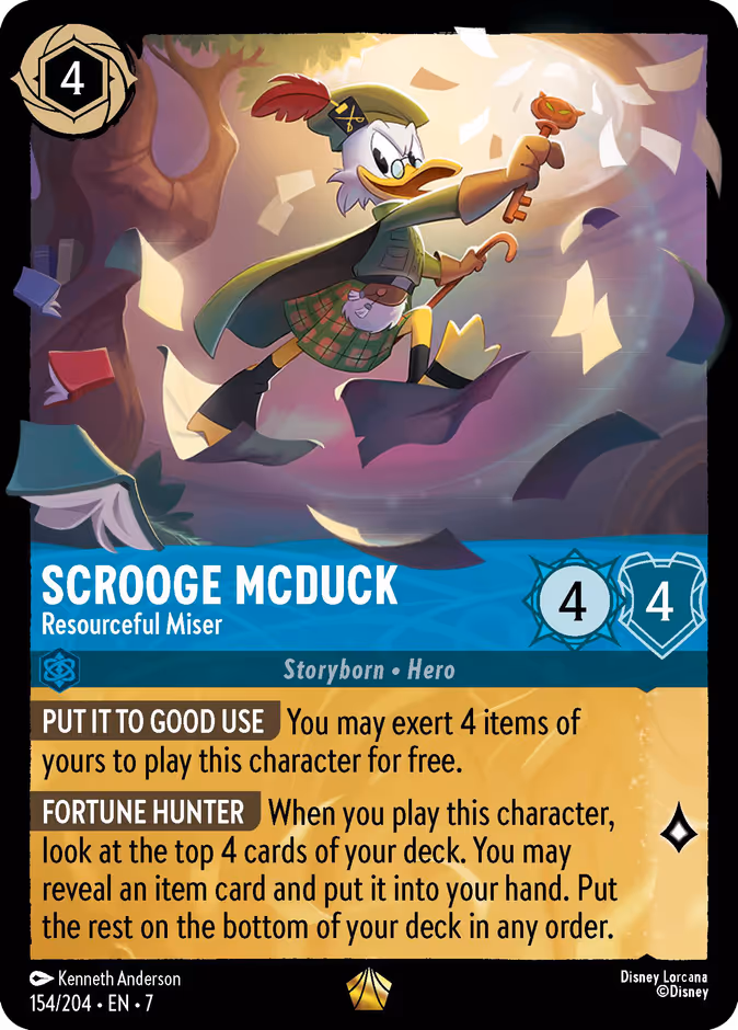 Scrooge Mcduck - Resourceful Miser 7-154 Lorcana card