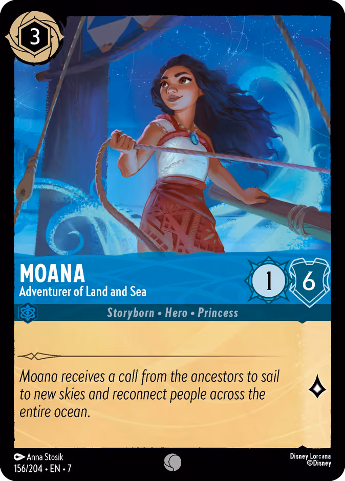 Moana - Adventurer of Land and Sea 7-156 Lorcana card