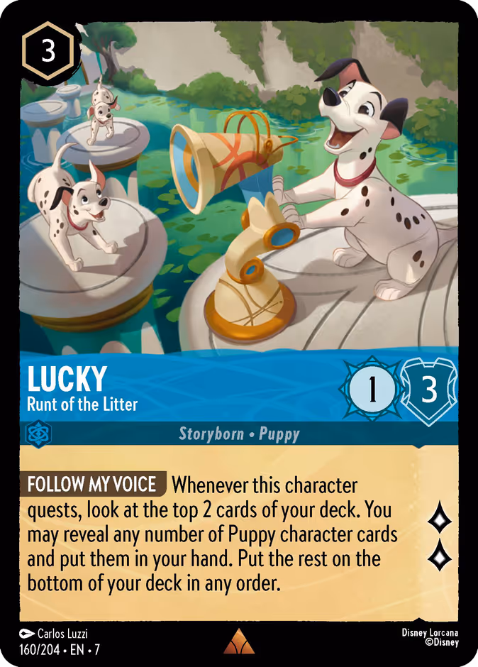 Lucky - Runt of the Litter 7-160 Lorcana card