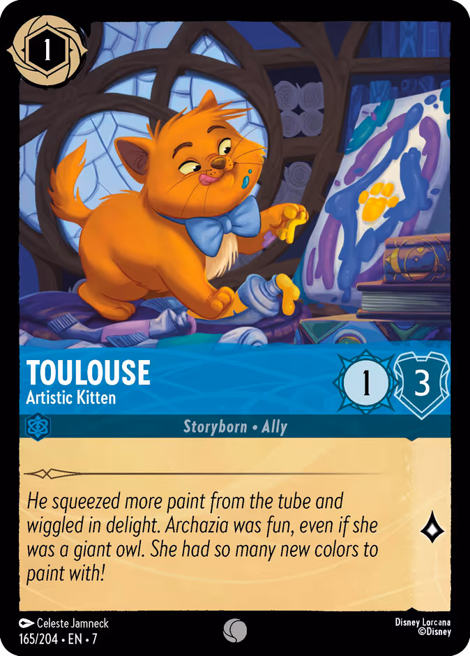 Toulouse - Artistic Kitten 7-165 Lorcana card