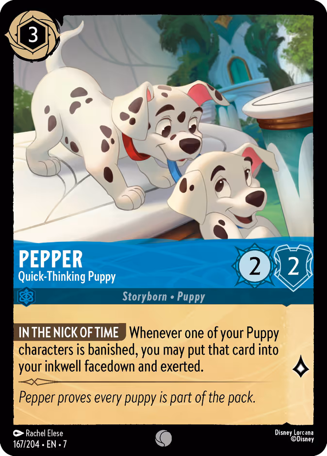Pepper - Quick-Thinking Puppy 7-167 Lorcana card