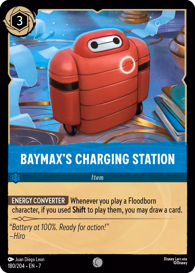 Baymax's Charging Station 7-180 Lorcana card