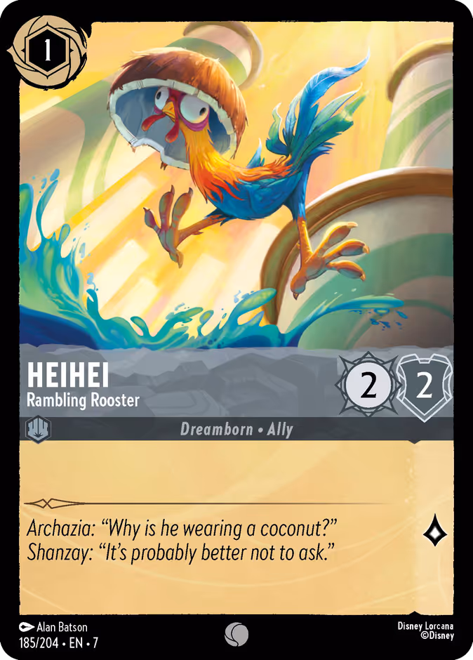 Heihei - Rambling Rooster 7-185 Lorcana card