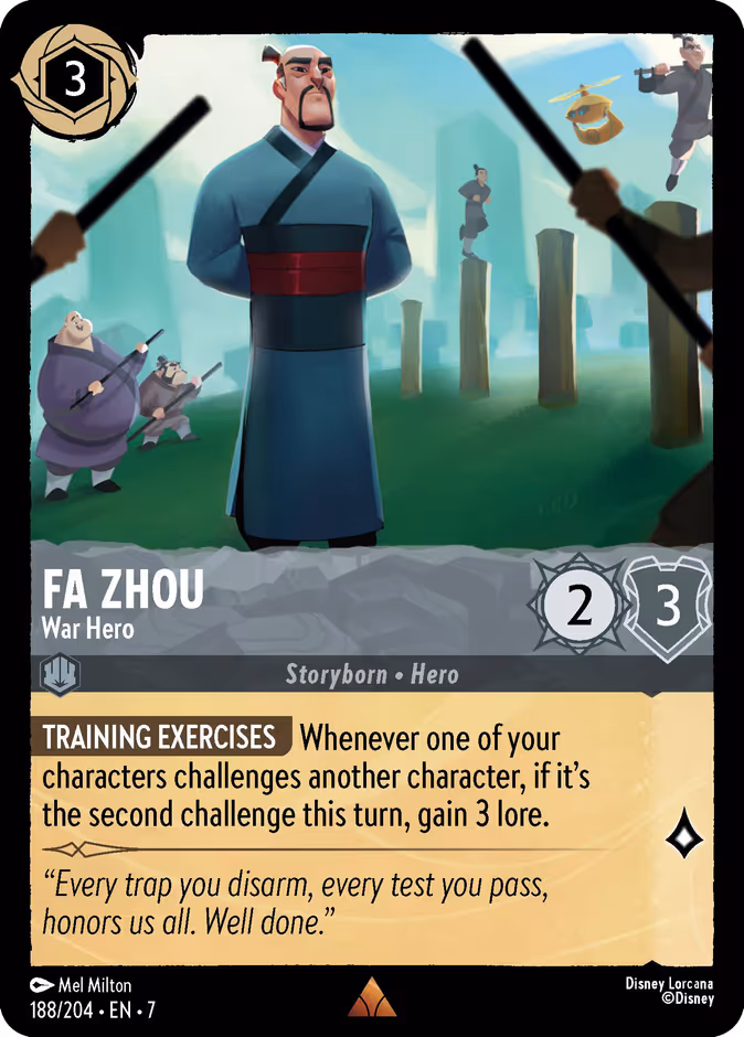 Fa Zhou - War Hero 7-188 Lorcana card