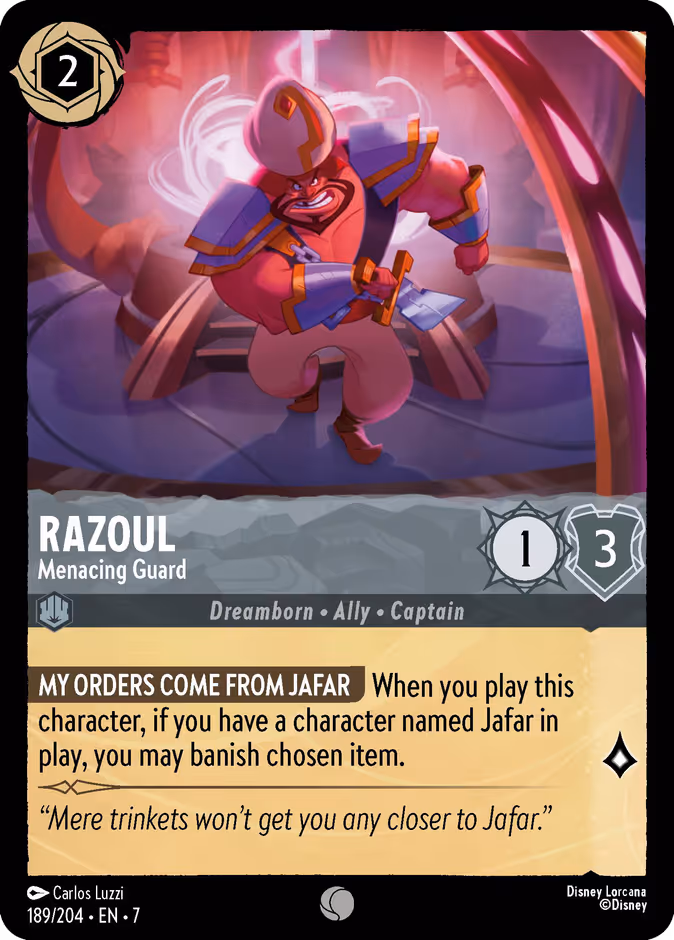 Razoul - Menacing Guard 7-189 Lorcana card