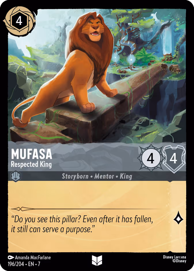 Mufasa - Respected King 7-196 Lorcana card