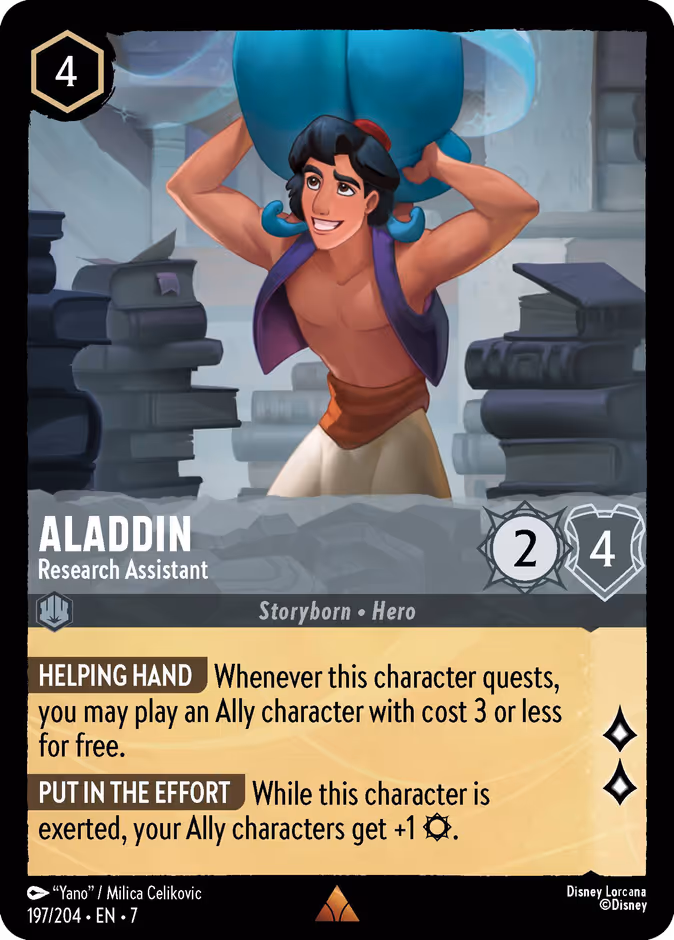 Aladdin - Research Assistant 7-197 Lorcana card