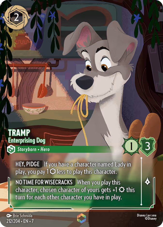 Tramp - Enterprising Dog 7-212 Lorcana card