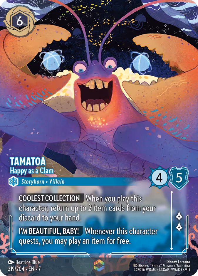 Tamatoa - Happy as a Clam 7-219 Lorcana card