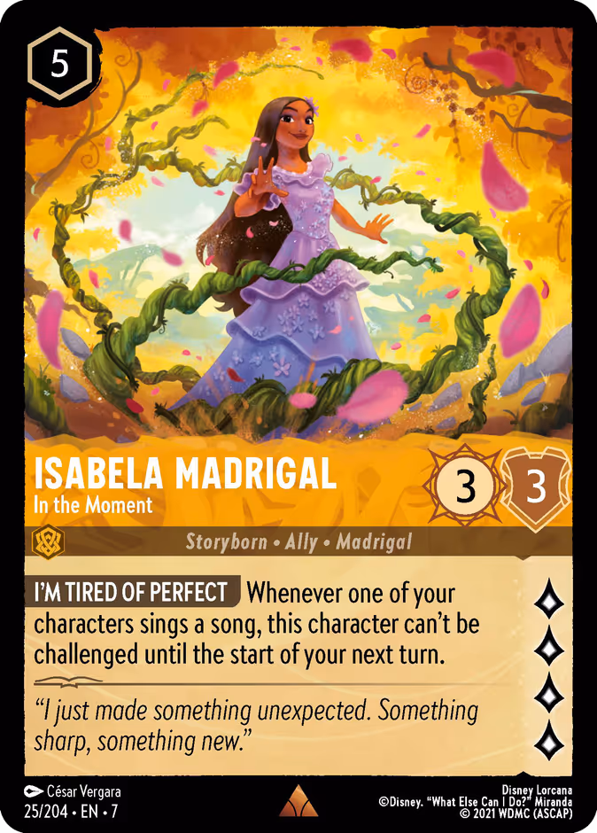Isabela Madrigal - In the Moment 7-25 Lorcana card