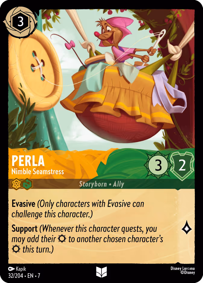 Perla - Nimble Seamstress 7-32 Lorcana card