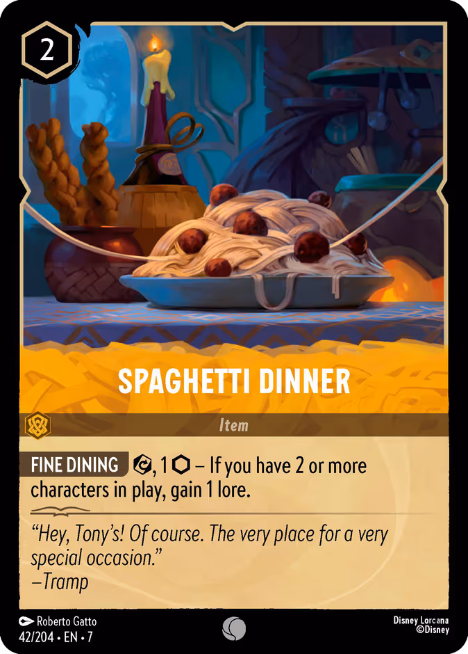 Spaghetti Dinner 7-42 Lorcana card