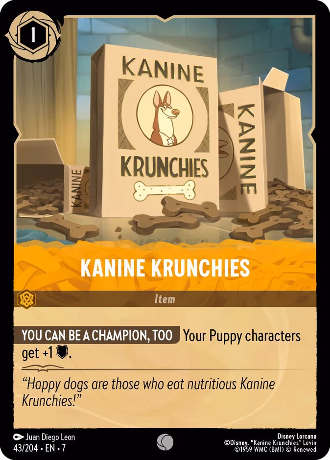 Kanine Krunchies 7-43 Lorcana card