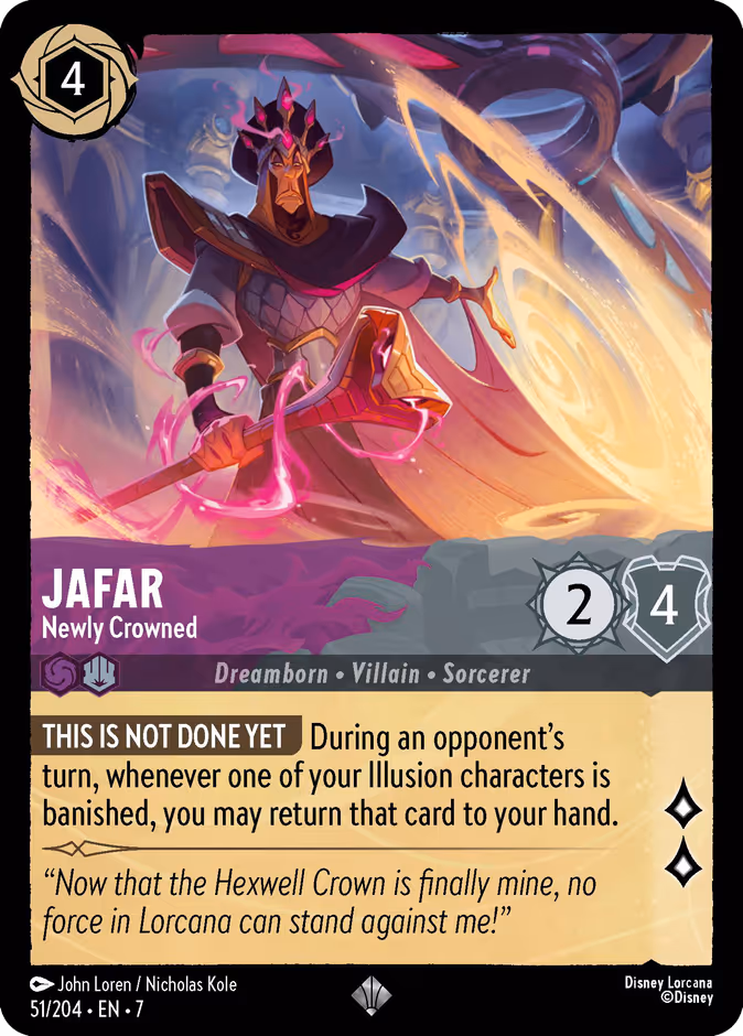 Jafar - Newly Crowned 7-51 Lorcana card