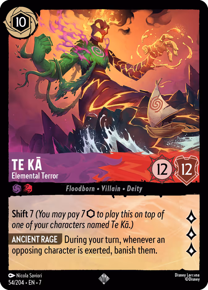 Te Kā - Elemental Terror 7-54 Lorcana card