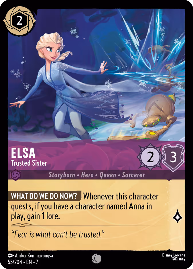 Elsa - Trusted Sister 7-55 Lorcana card