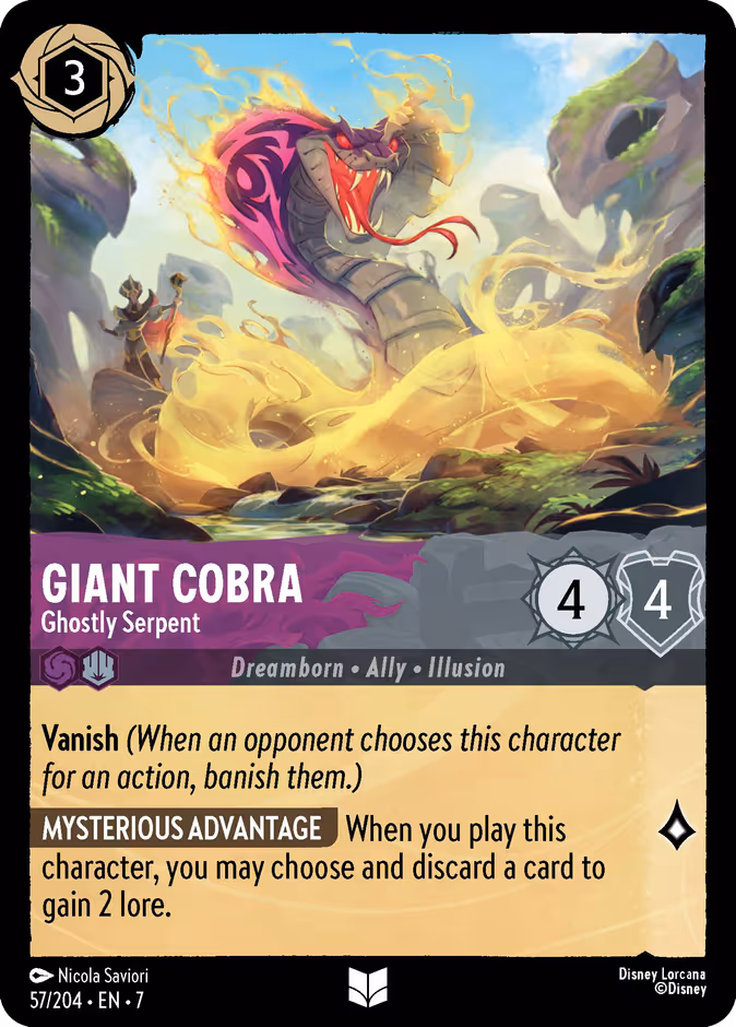 Giant Cobra - Ghostly Serpent 7-57 Lorcana card