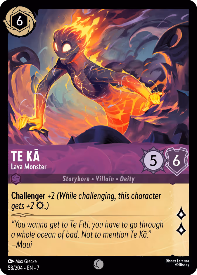 Te Kā - Lava Monster 7-58 Lorcana card