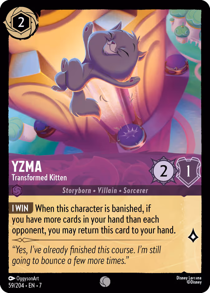 Yzma - Transformed Kitten 7-59 Lorcana card