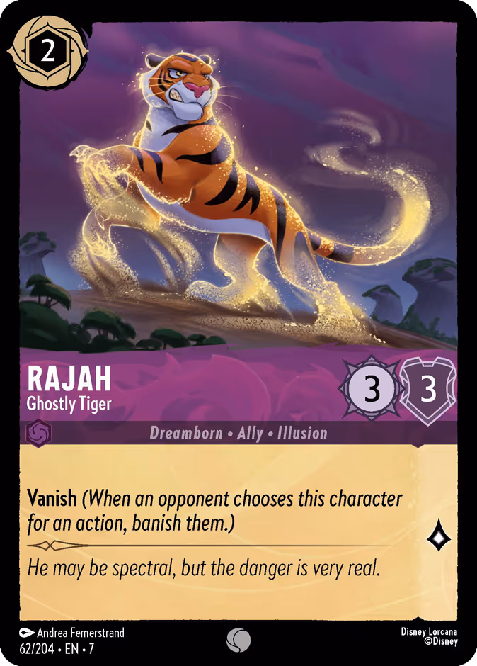 Rajah - Ghostly Tiger 7-62 Lorcana card