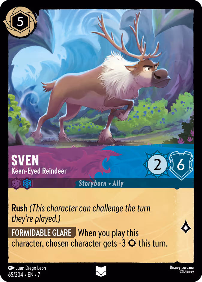 Sven - Keen-Eyed Reindeer 7-65 Lorcana card