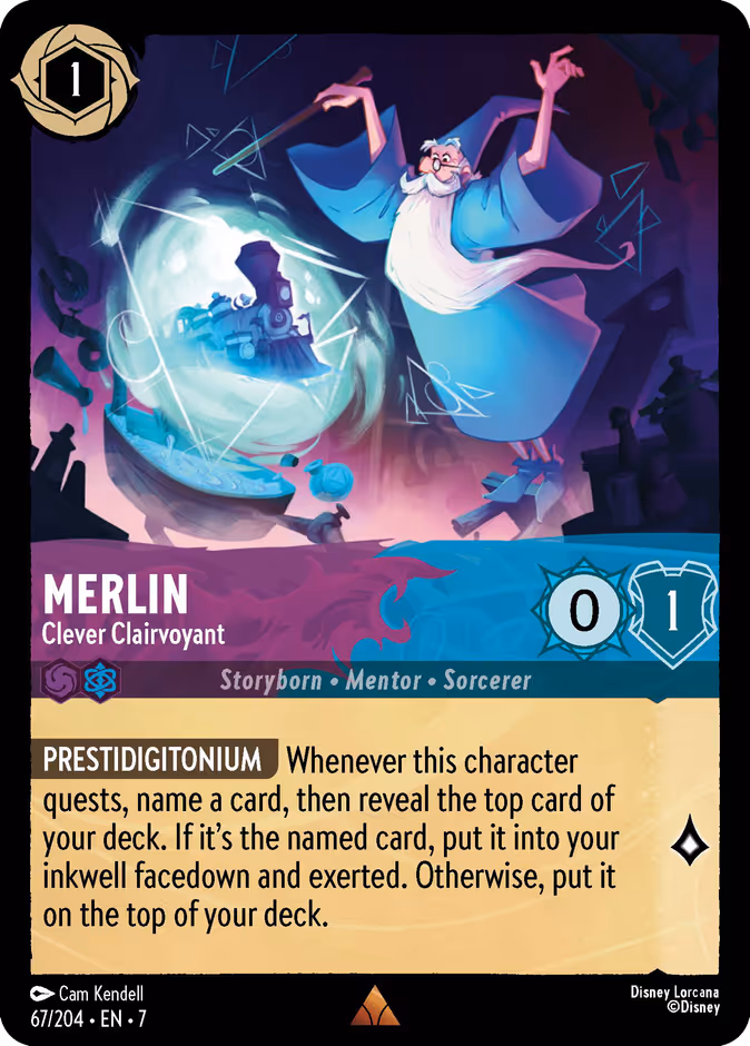 Merlin - Clever Clairvoyant 7-67 Lorcana card