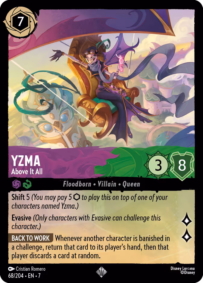 Yzma - Above It All 7-68 Lorcana card