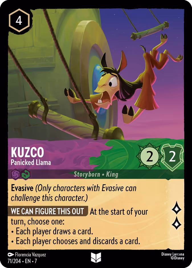 Kuzco - Panicked Llama 7-71 Lorcana card