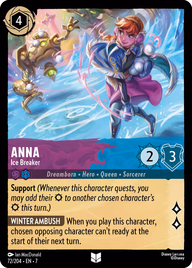 Anna - Ice Breaker 7-72 Lorcana card