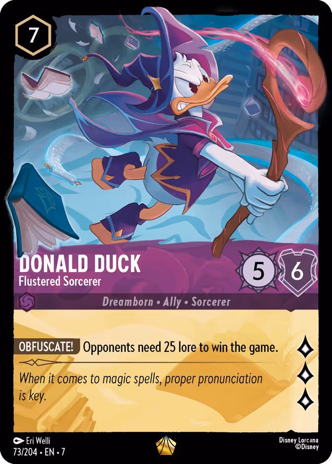 Donald Duck - Flustered Sorcerer 7-73 Lorcana card