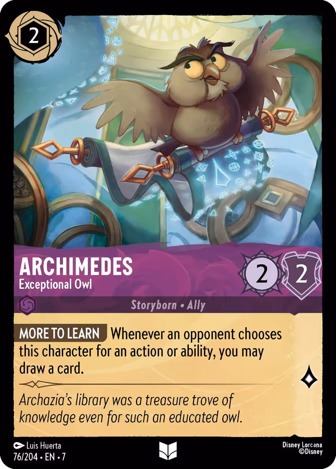 Archimedes - Exceptional Owl 7-76 Lorcana card