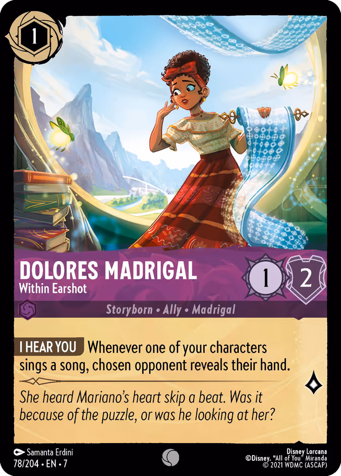Dolores Madrigal - Within Earshot 7-78 Lorcana card