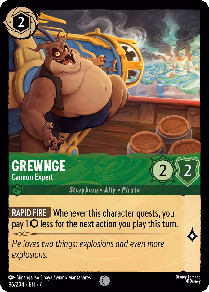 Grewnge - Cannon Expert 7-86 Lorcana card