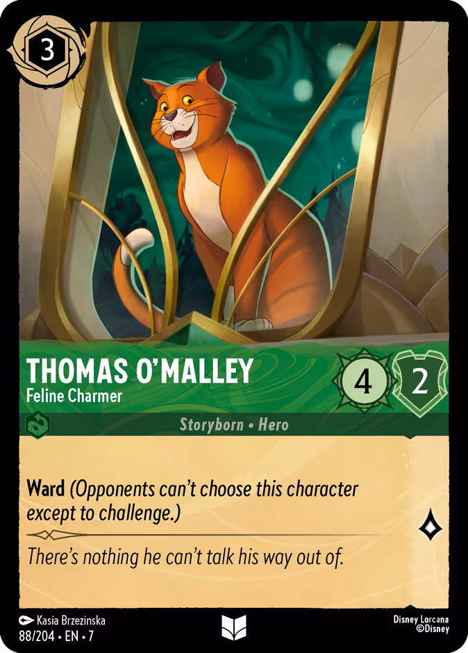 Thomas O'Malley - Feline Charmer 7-88 Lorcana card