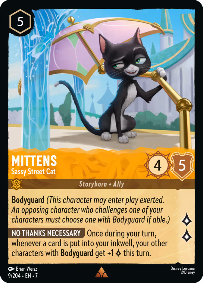 Mittens - Sassy Street Cat 7-9 Lorcana card