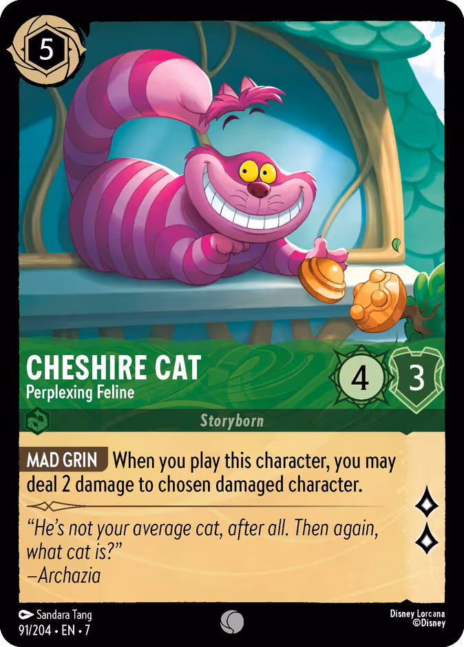 Cheshire Cat - Perplexing Feline 7-91 Lorcana card