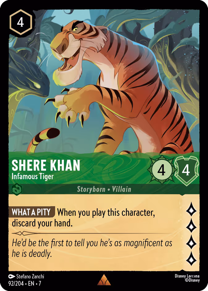Shere Khan - Infamous Tiger 7-92 Lorcana card