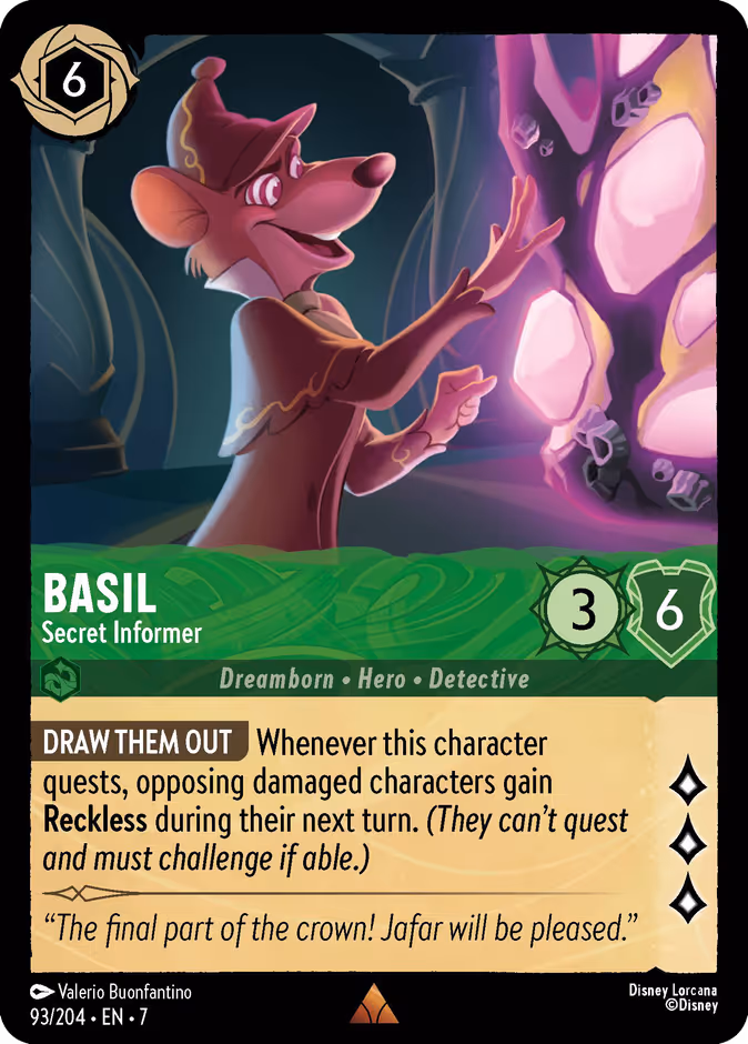 Basil - Secret Informer 7-93 Lorcana card