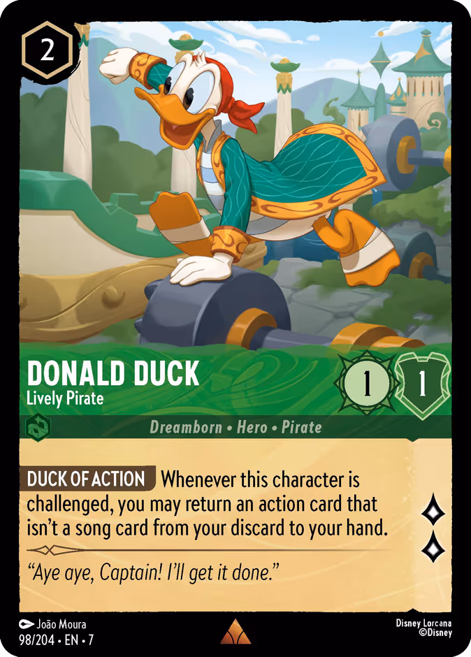 Donald Duck - Lively Pirate 7-98 Lorcana card