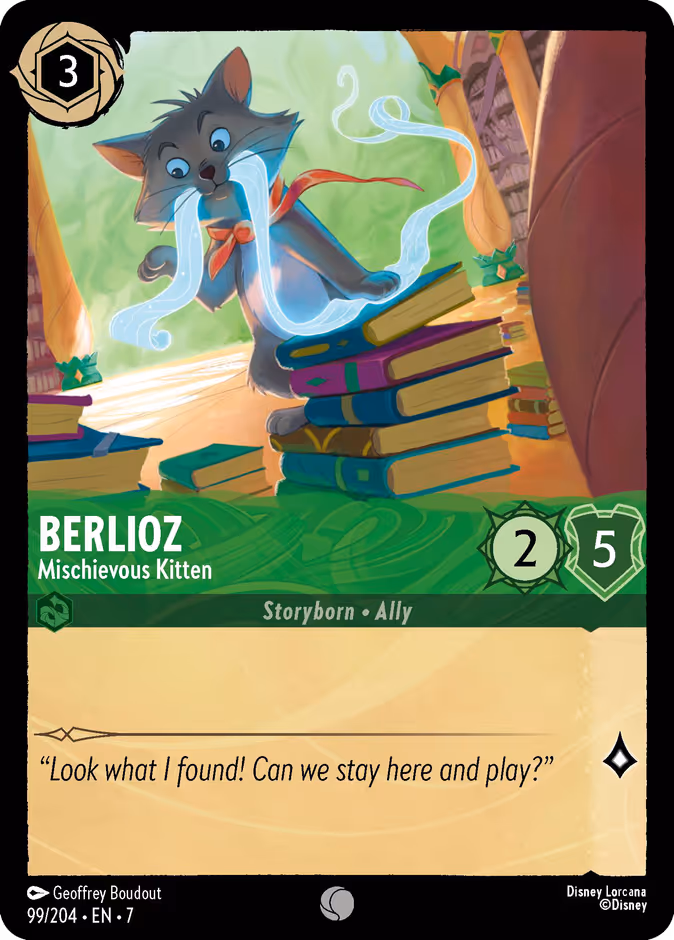Berlioz - Mischievous Kitten 7-99 Lorcana card