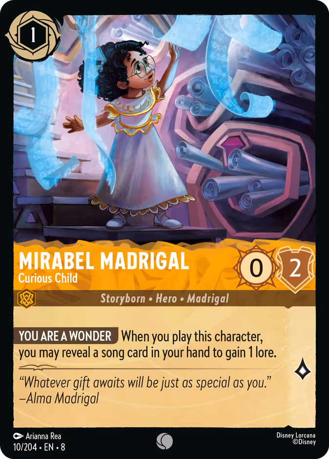 Mirabel Madrigal - Curious Child 8-10 Lorcana card