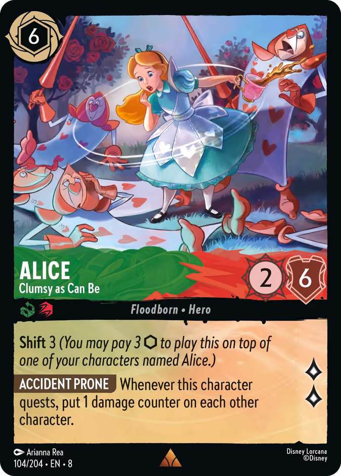 Alice - Clumsy as Can Be 8-104 Lorcana card