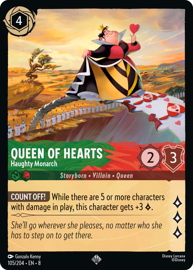 Queen of Hearts - Haughty Monarch 8-105 Lorcana card
