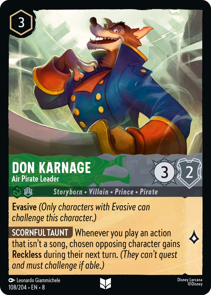 Don Karnage - Air Pirate Leader 8-108 Lorcana card
