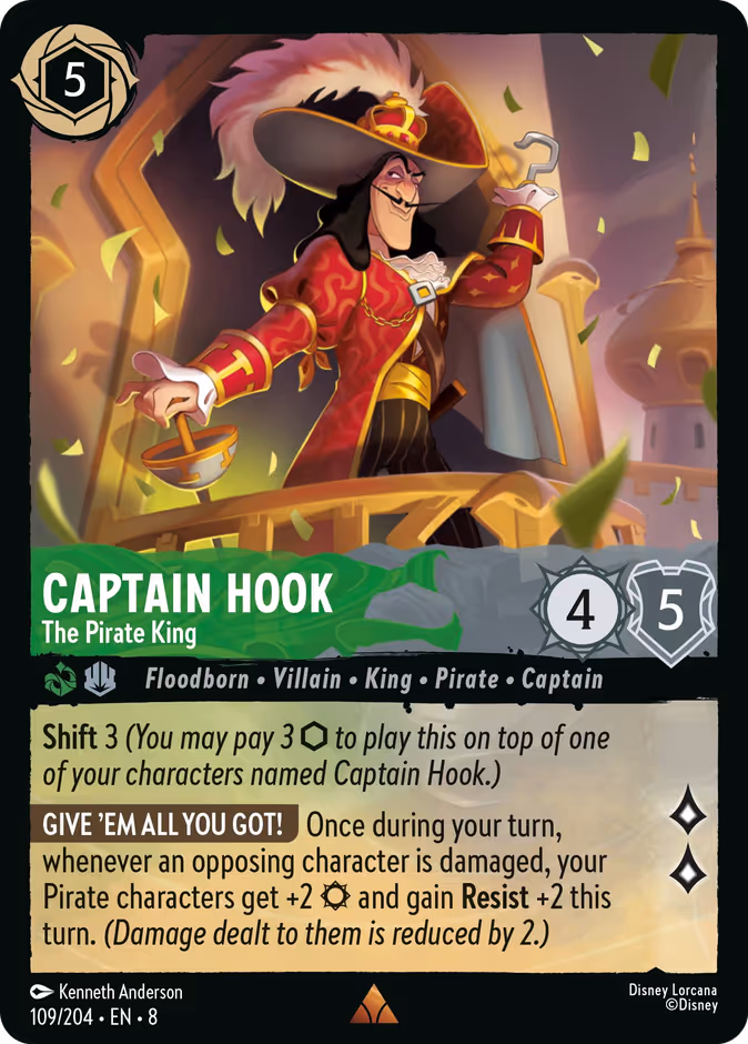 Captain Hook - The Pirate King 8-109 Lorcana card