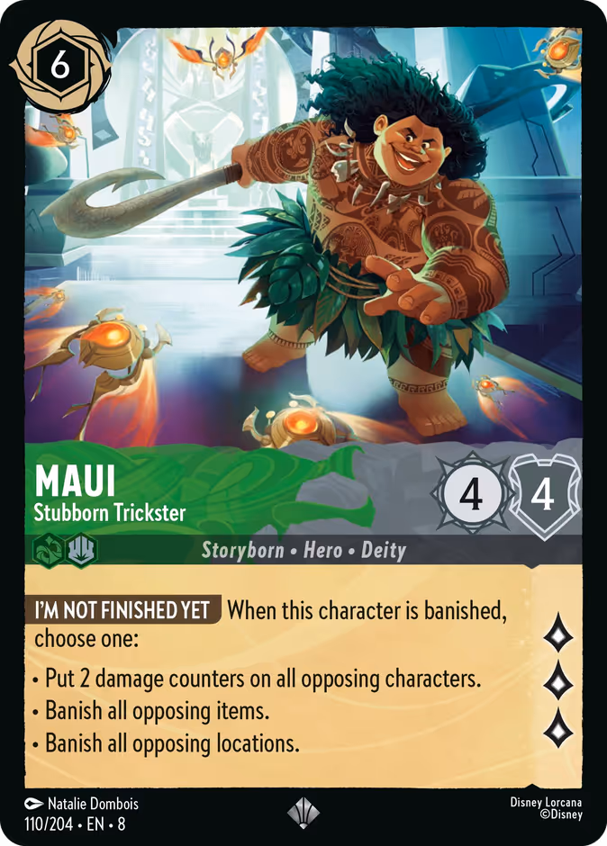 Maui - Stubborn Trickster 8-110 Lorcana card